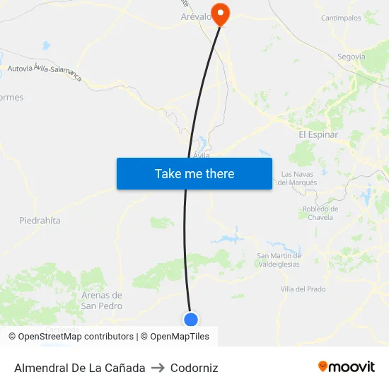 Almendral De La Cañada to Codorniz map