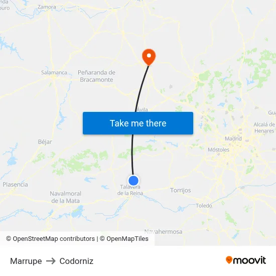 Marrupe to Codorniz map