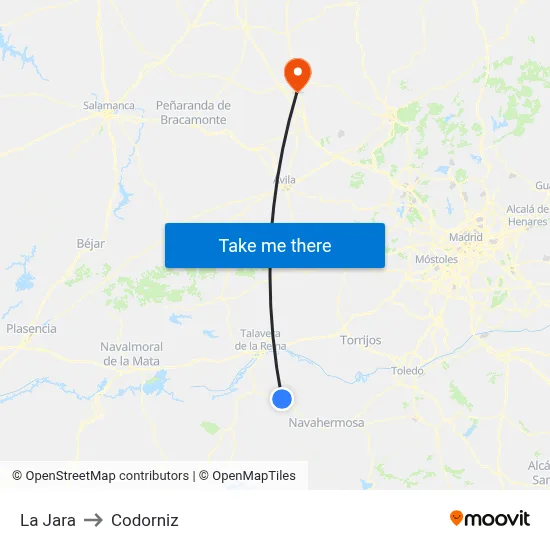 La Jara to Codorniz map