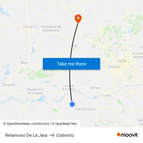 Retamoso De La Jara to Codorniz map