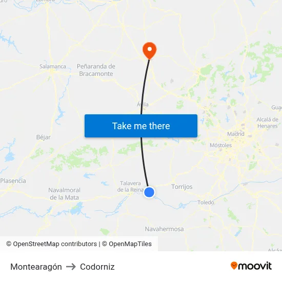 Montearagón to Codorniz map