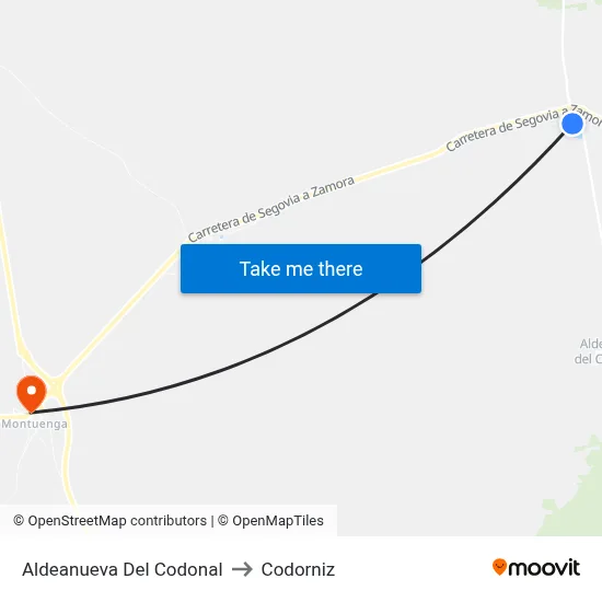 Aldeanueva Del Codonal to Codorniz map