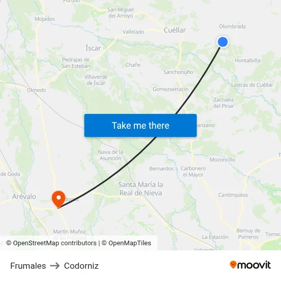 Frumales to Codorniz map