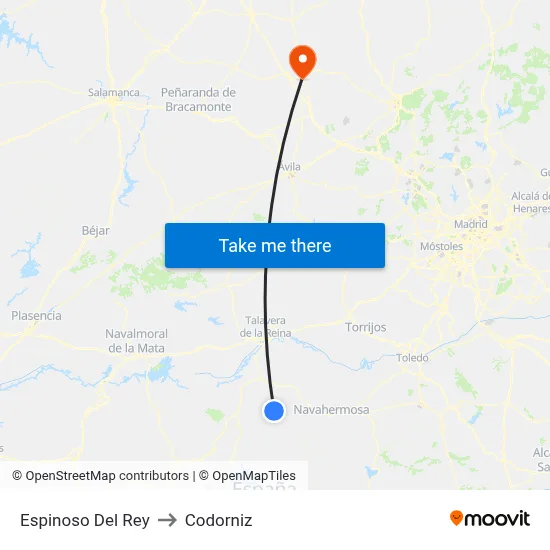Espinoso Del Rey to Codorniz map