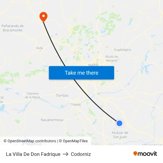 La Villa De Don Fadrique to Codorniz map
