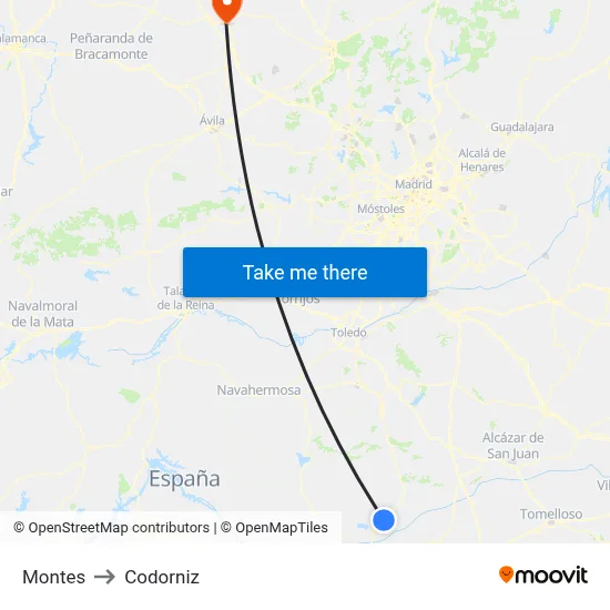 Montes to Codorniz map