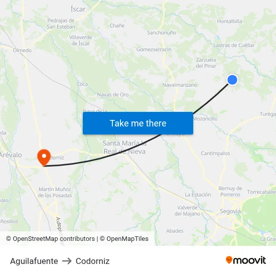 Aguilafuente to Codorniz map