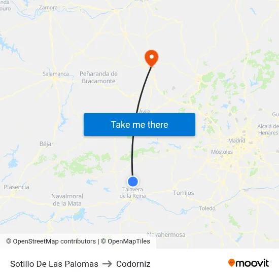 Sotillo De Las Palomas to Codorniz map