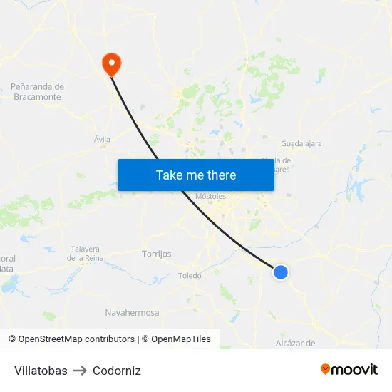Villatobas to Codorniz map
