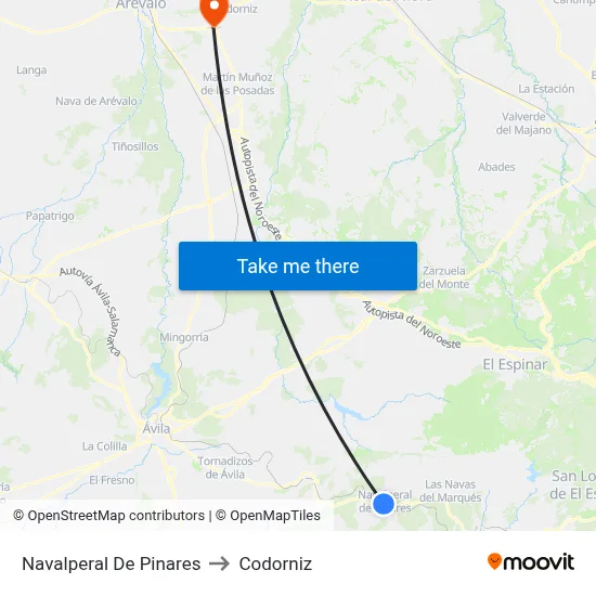 Navalperal De Pinares to Codorniz map