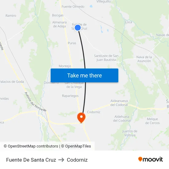 Fuente De Santa Cruz to Codorniz map
