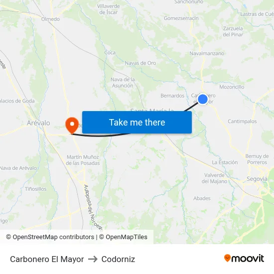 Carbonero El Mayor to Codorniz map