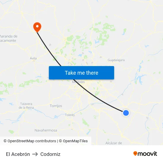 El Acebrón to Codorniz map