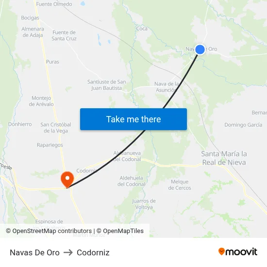 Navas De Oro to Codorniz map