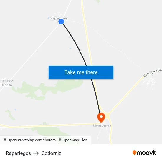 Rapariegos to Codorniz map