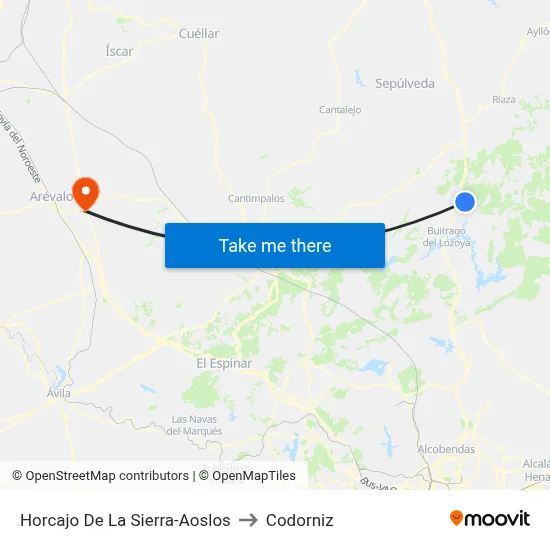 Horcajo De La Sierra-Aoslos to Codorniz map