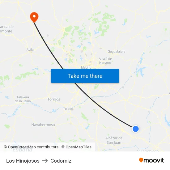 Los Hinojosos to Codorniz map