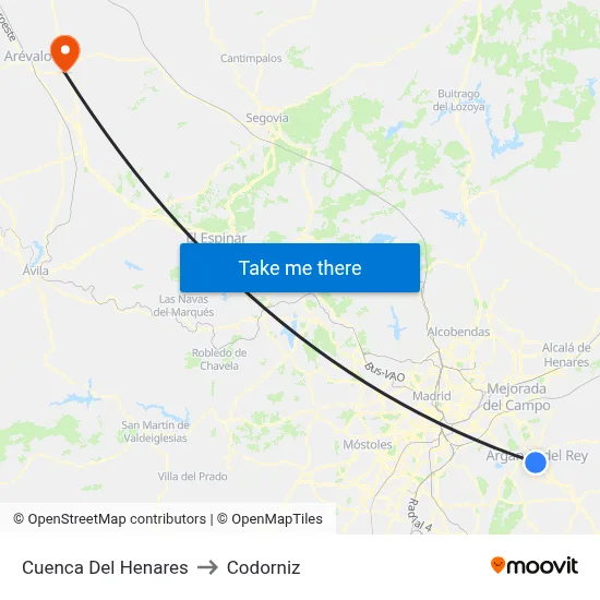 Cuenca Del Henares to Codorniz map