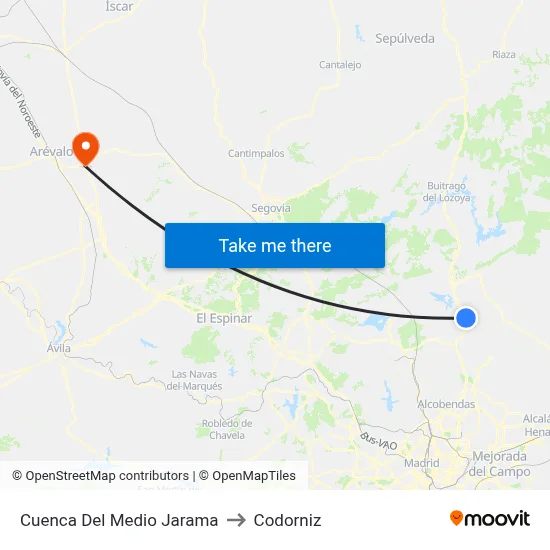Cuenca Del Medio Jarama to Codorniz map