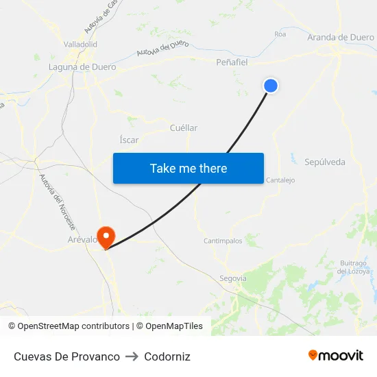Cuevas De Provanco to Codorniz map