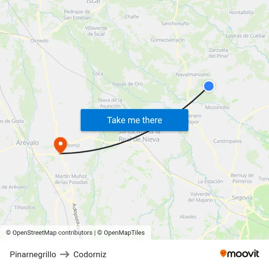 Pinarnegrillo to Codorniz map