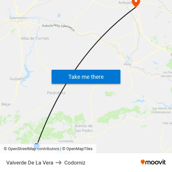 Valverde De La Vera to Codorniz map