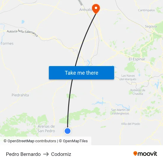Pedro Bernardo to Codorniz map