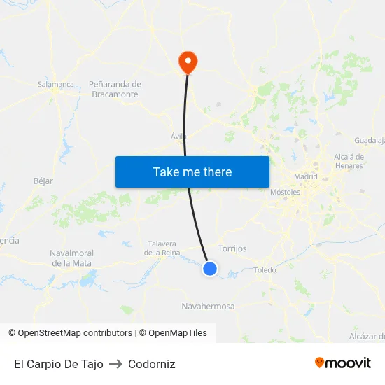 El Carpio De Tajo to Codorniz map