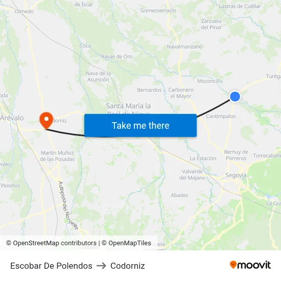 Escobar De Polendos to Codorniz map