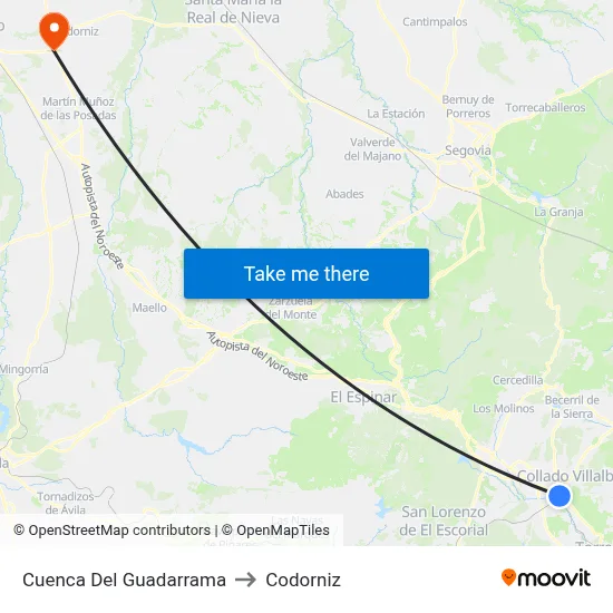 Cuenca Del Guadarrama to Codorniz map