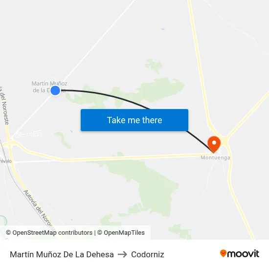 Martín Muñoz De La Dehesa to Codorniz map