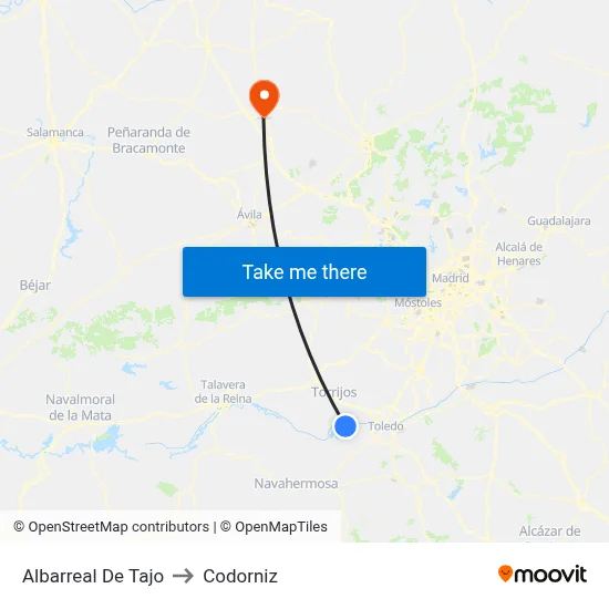 Albarreal De Tajo to Codorniz map
