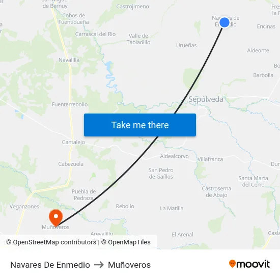 Navares De Enmedio to Muñoveros map