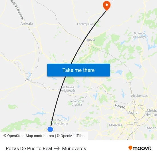 Rozas De Puerto Real to Muñoveros map