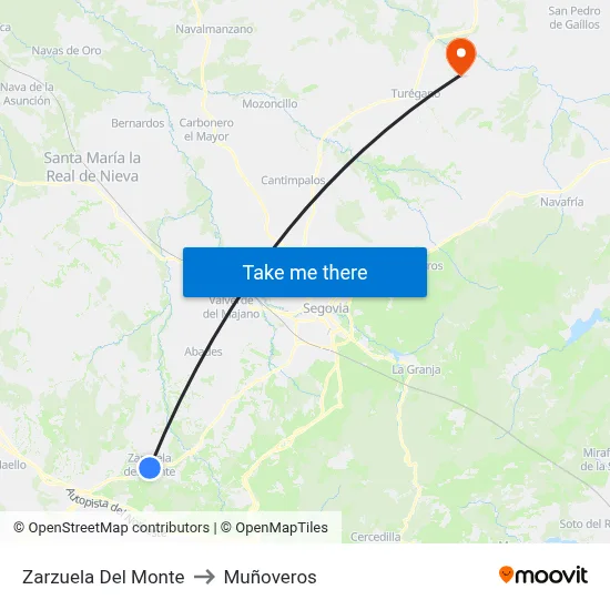 Zarzuela Del Monte to Muñoveros map