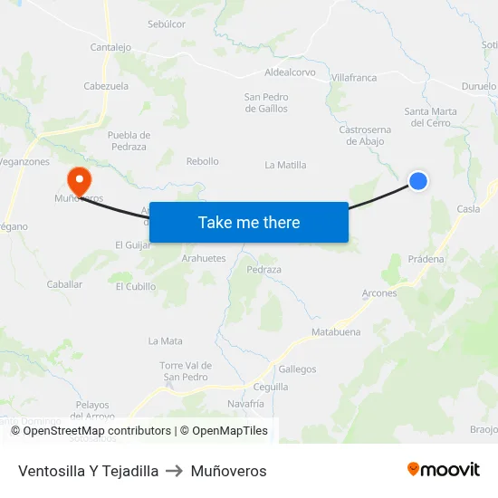 Ventosilla Y Tejadilla to Muñoveros map