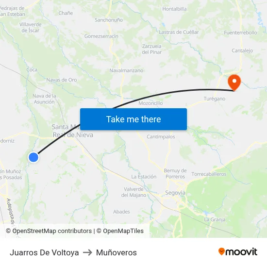 Juarros De Voltoya to Muñoveros map