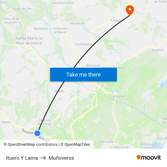 Ituero Y Lama to Muñoveros map