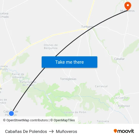 Cabañas De Polendos to Muñoveros map