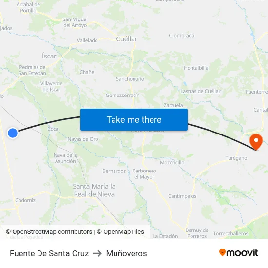 Fuente De Santa Cruz to Muñoveros map