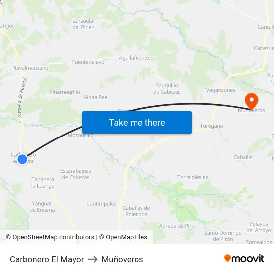 Carbonero El Mayor to Muñoveros map