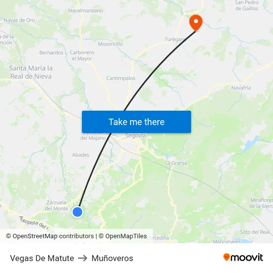 Vegas De Matute to Muñoveros map