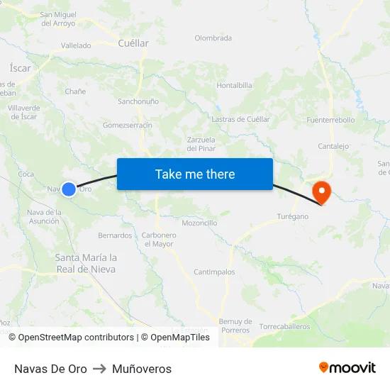 Navas De Oro to Muñoveros map