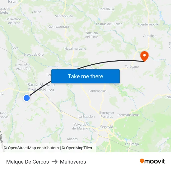 Melque De Cercos to Muñoveros map