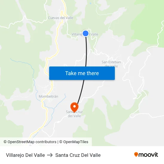 Villarejo Del Valle to Santa Cruz Del Valle map