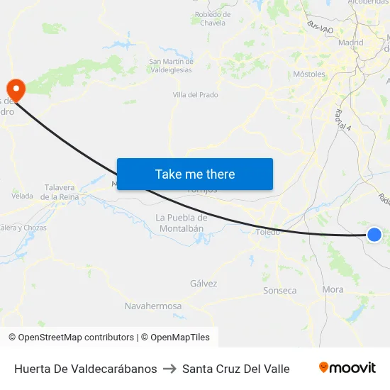 Huerta De Valdecarábanos to Santa Cruz Del Valle map
