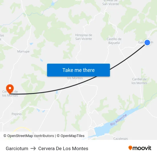 Garciotum to Cervera De Los Montes map