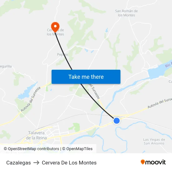 Cazalegas to Cervera De Los Montes map