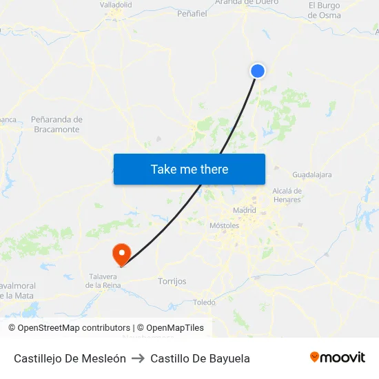 Castillejo De Mesleón to Castillo De Bayuela map