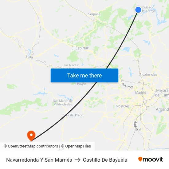 Navarredonda Y San Mamés to Castillo De Bayuela map